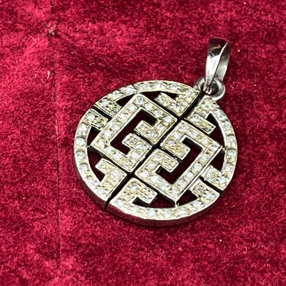 Vintage Affinity 925 Sterling Silver Real Diamond Pendant - Picture 4 of 16